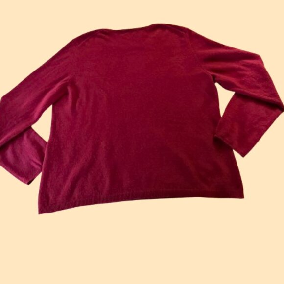 Charter Club 100% Cashmere Crewneck Sweater XL — Cranberry Wine (Burgundy) - Picture 5 of 12